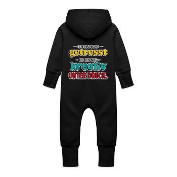 Créatif sous pression – Drôle de dicton - Grenouillère à capuche bio en molleton Bébé - vanille - Dos