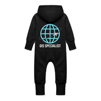 GIS Analyst Cartography Geography Geography - Baby Organic Sweat Overalls With Hood - vanilla - Back