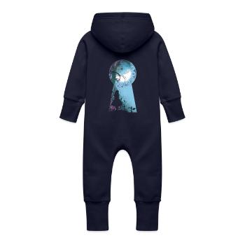Alice au pays des Merveilles - Grenouillère à capuche bio en molleton Bébé - marine - Dos