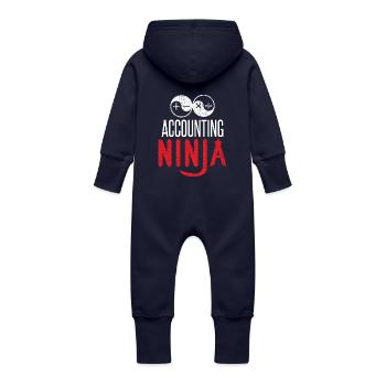 Accounting Ninja - Buchhaltung Finanzen Bilanz - Baby Bio Sweat Overall mit Kapuze - Navy - Hinten