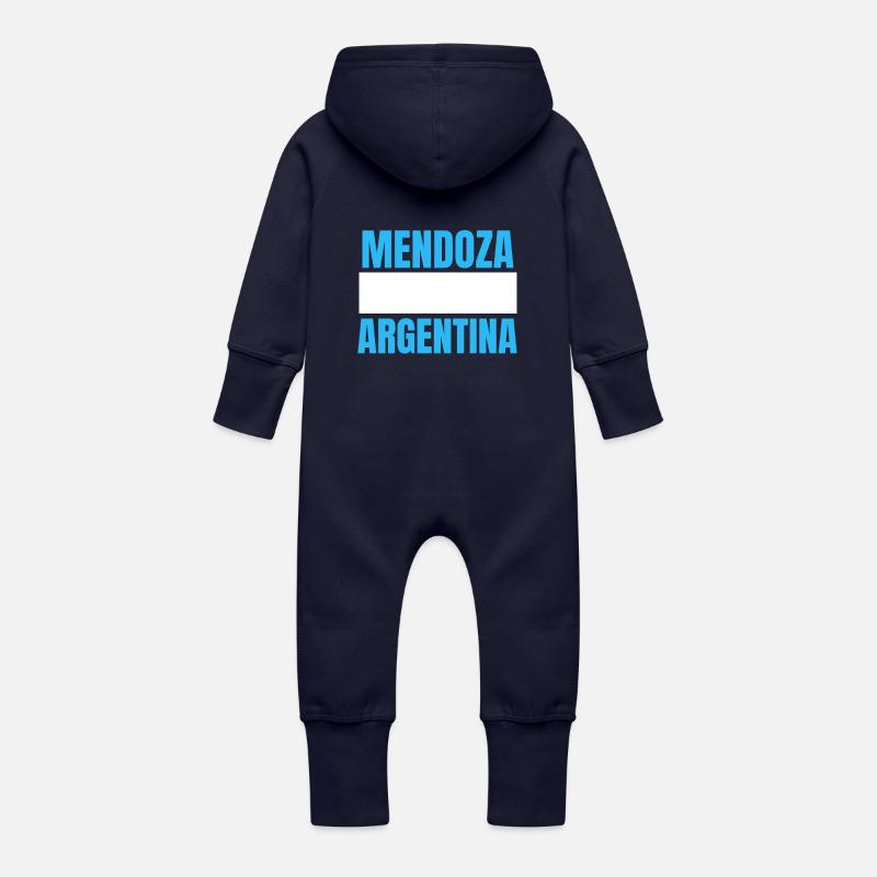 Mendoza Argentine - Grenouillère à capuche bio en molleton Bébé - marine
