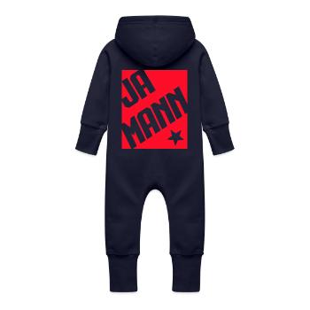 Ja Mann - Baby Bio Sweat Overall mit Kapuze - Navy - Hinten