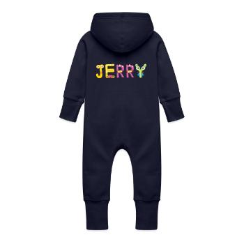 Jerry - Baby Bio Sweat Overall mit Kapuze - Navy - Hinten