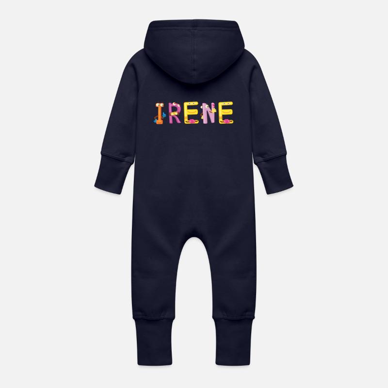Irene - Grenouillère à capuche bio en molleton Bébé - marine