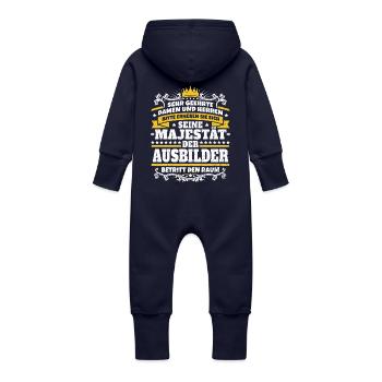 Seine Majestät der Ausbilder - Baby Bio Sweat Overall mit Kapuze - Navy - Hinten
