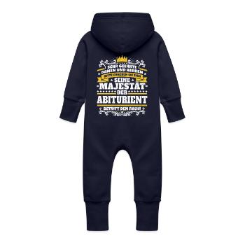 Seine Majestät der Abiturient - Baby Bio Sweat Overall mit Kapuze - Navy - Hinten