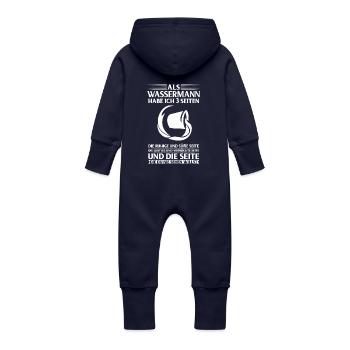 Als WASSERMANN habe ich 3 Seiten... Sternzeichen - Baby Bio Sweat Overall mit Kapuze - Navy - Hinten