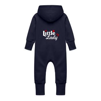 Little Lady - Body bébé Babysuit - Grenouillère à capuche bio en molleton Bébé - marine - Dos