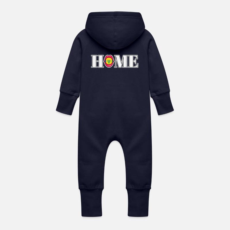 Saint-Vincent-et-les-Grenadines Accueil cadeau - Grenouillère à capuche bio en molleton Bébé - marine