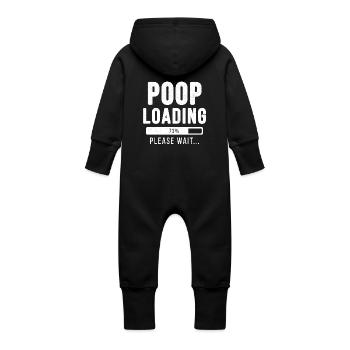 Chargement en cours ... s'il vous plaît merde attendre! | shirt de merde - Grenouillère à capuche bio en molleton Bébé - vanille - Dos