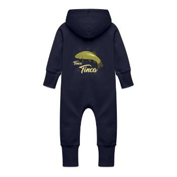Latein Schleie Angler Geschenk - Baby Bio Sweat Overall mit Kapuze - Navy - Hinten