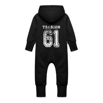 61 Trabzon Türkisches Nummernschild als Geschenk - Baby Bio Sweat Overall mit Kapuze - Vanille-Milchshake - Hinten