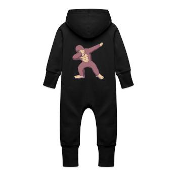 Gorilla - Baby Organic Sweat Overalls With Hood - vanilla - Back