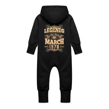 Légende de l’anniversaire de mars 1978 - Grenouillère à capuche bio en molleton Bébé - vanille - Dos