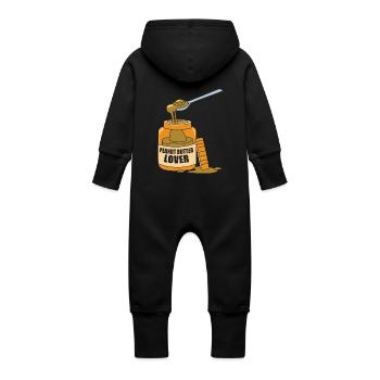 Pâte d’arachide - Grenouillère à capuche bio en molleton Bébé - vanille - Dos
