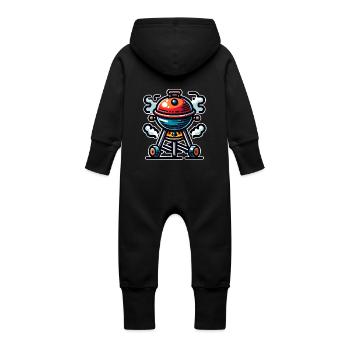 Grill - Baby Organic Sweat Overalls With Hood - vanilla - Back