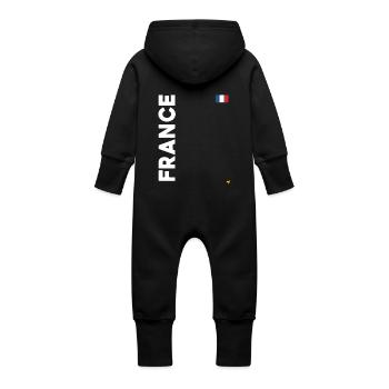 France - Baby Organic Sweat Overalls With Hood - black - Back