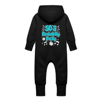 Sock Hop - Baby Organic Sweat Overalls With Hood - vanilla - Back