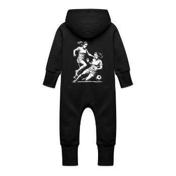Duel au football ! Maillot d’entraînement de footballeur. - Grenouillère à capuche bio en molleton Bébé - noir - Dos