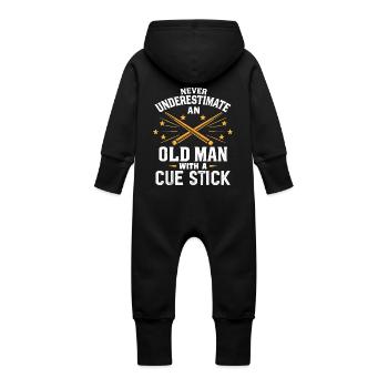 Unterschätze niemals einen alten Mann mit einem Queue - Baby Bio Sweat Overall mit Kapuze - Vanille-Milchshake - Hinten