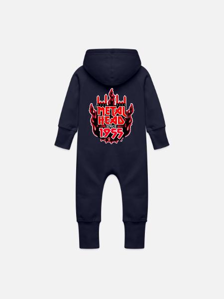 METALHEAD since 1955 - Baby Bio Sweat Overall mit Kapuze - Navy