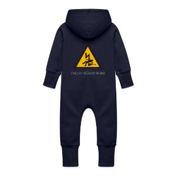 Electricity - death metal - Grenouillère à capuche bio en molleton Bébé - marine - Dos