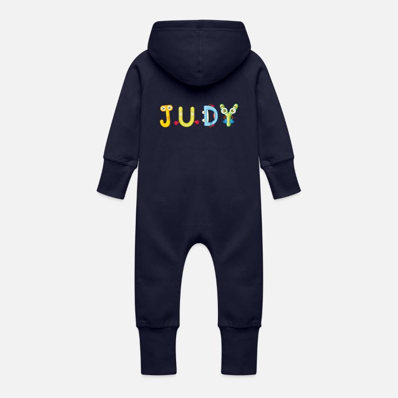 Judy - Grenouillère à capuche bio en molleton Bébé - marine