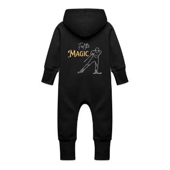 Feel the Magic - Cross Country Skiing - Baby Organic Sweat Overalls With Hood - vanilla - Back