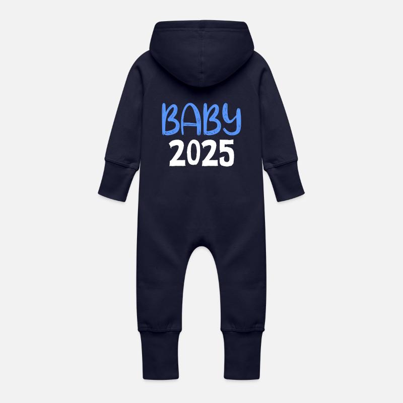 Bébé 2025 - Grenouillère à capuche bio en molleton Bébé - marine