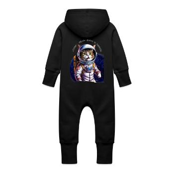 Cadeau Astro Cat - Grenouillère à capuche bio en molleton Bébé - vanille - Dos