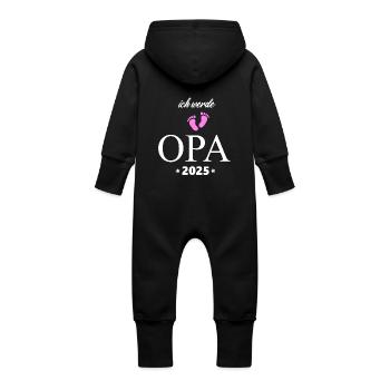Je vais être grand-père en 2025 Futur grand-père en 2025 Enceinte - Grenouillère à capuche bio en molleton Bébé - vanille - Dos