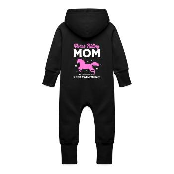 Course de chevaux maman maman - Grenouillère à capuche bio en molleton Bébé - vanille - Dos