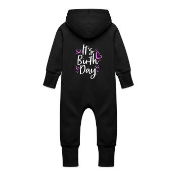 Midwife - Baby Organic Sweat Overalls With Hood - vanilla - Back