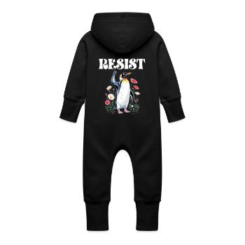 Pingouin Proteste Résistance Taxes - Grenouillère à capuche bio en molleton Bébé - vanille - Dos