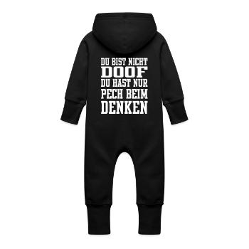 DU BIST NICHT DOOF - Baby Bio Sweat Overall mit Kapuze - Vanille-Milchshake - Hinten
