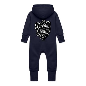 Dream Team - Baby Bio Sweat Overall mit Kapuze - Navy - Hinten