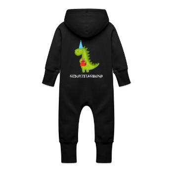 Anniversaire Garçon Tyrannosaurus Rex Dino T-Rex Fête - Grenouillère à capuche bio en molleton Bébé - vanille - Dos