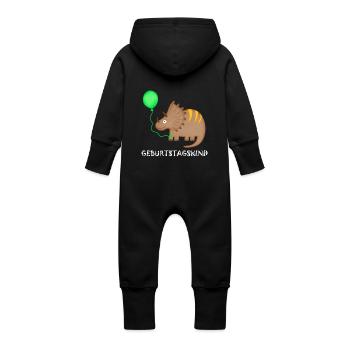 Anniversaire Garçon Triceratops Dino Anniversaire - Grenouillère à capuche bio en molleton Bébé - vanille - Dos