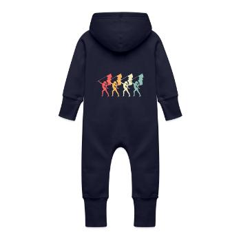 Carnival Flagwaving Flag-waving Carnival - Baby Organic Sweat Overalls With Hood - navy - Back