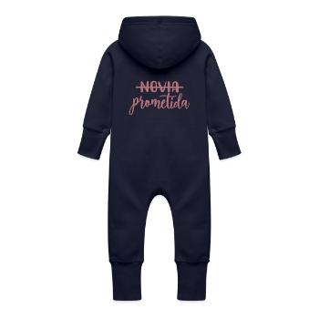 Prometida Fiancée Fiancée Mariage Mariée à être - Grenouillère à capuche bio en molleton Bébé - marine - Dos