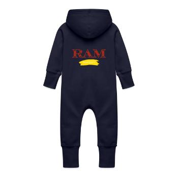 ram - Grenouillère à capuche bio en molleton Bébé - marine - Dos