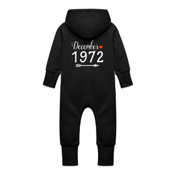 Décembre 1972 - Grenouillère à capuche bio en molleton Bébé - vanille - Dos