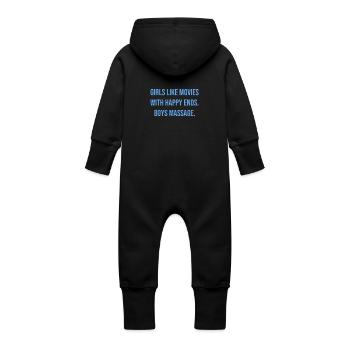 Hoodie for masculine musclemen - Baby Organic Sweat Overalls With Hood - vanilla - Back