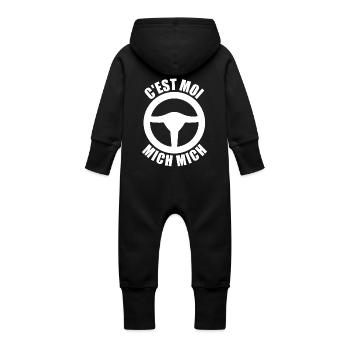 c'est moi mich mich, auto école - Grenouillère à capuche bio en molleton Bébé - vanille - Dos