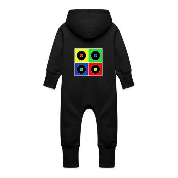 Vinyl - Baby Organic Sweat Overalls With Hood - vanilla - Back