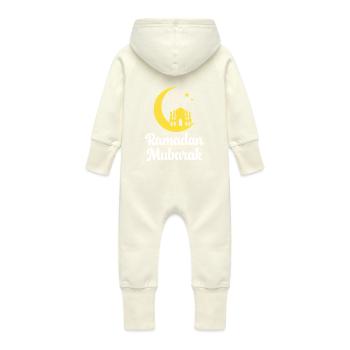 Ramadan Mourbarak - Grenouillère à capuche bio en molleton Bébé - vanille - Dos