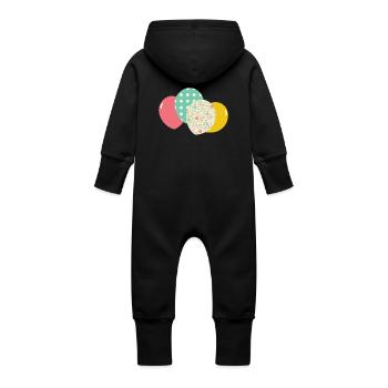 balloons - Baby Organic Sweat Overalls With Hood - vanilla - Back