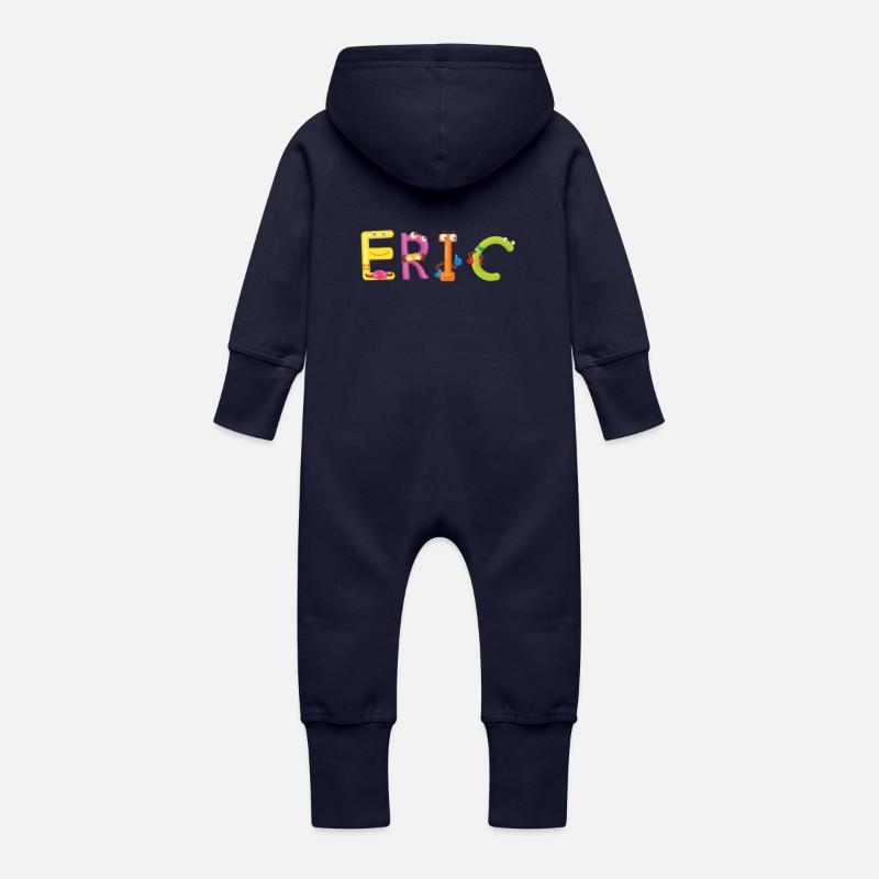 Eric - Grenouillère à capuche bio en molleton Bébé - marine