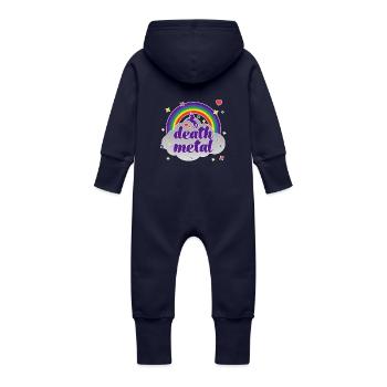 Death Metal Rainbow - Baby Bio Sweat Overall mit Kapuze - Navy - Hinten