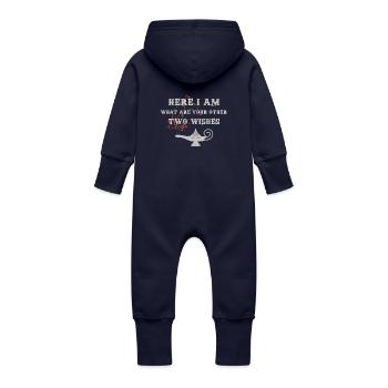Hier bin ich, andere Wünsche? - Baby Bio Sweat Overall mit Kapuze - Navy - Hinten